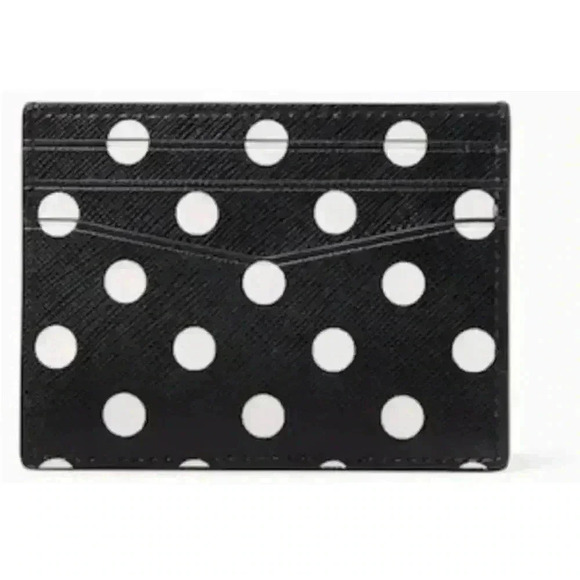 Kate Spade Cheers Boxed Cardholder And Keyfob Set in Black/White NWT - Picture 3 of 5